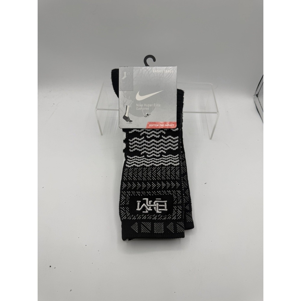 Nike Kobe Hyper Elite BHM Basketball Crew Socks (Large (8-12) Black White